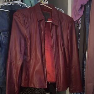 JohnPaulRichard Deep Red Leather Jacket
